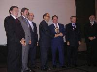 From left: Dr. Moises Mitrani, President Zionist Federation; Ing. Benjamin Spekman, President of the Central Committee; Sr. David Dadon, Israeli Ambassador; Rabbi Abraham Palti, Rabbi Sepharadic Community;  Lic. Rafael Rodriguez Barrera, recipient Jerusalem Prize; Lic. Eduardo Luis Feher, author and good friend of the FSM; Ing. David Ezquenazi, President Sephardic Community