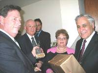 From left to right: Ron Weiser, Ambassador Tamir, Mrs. Katsav and President Katsav 